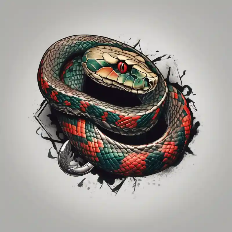 Dangerous Snake back Tattoo floral sleeve tattoo